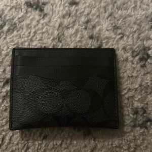 Coach Slim Id Card Case In Signature Canvas Charcoal Black